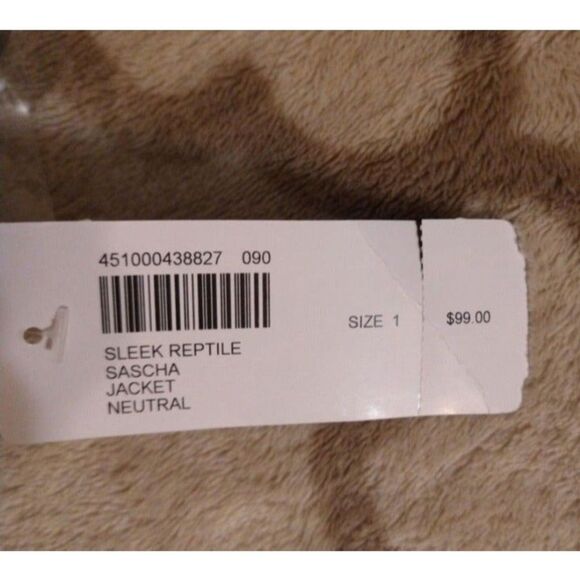 Chico's Animal Print Jacket Size 1 Classic Retro Officey nwt beige - Picture 7 of 7